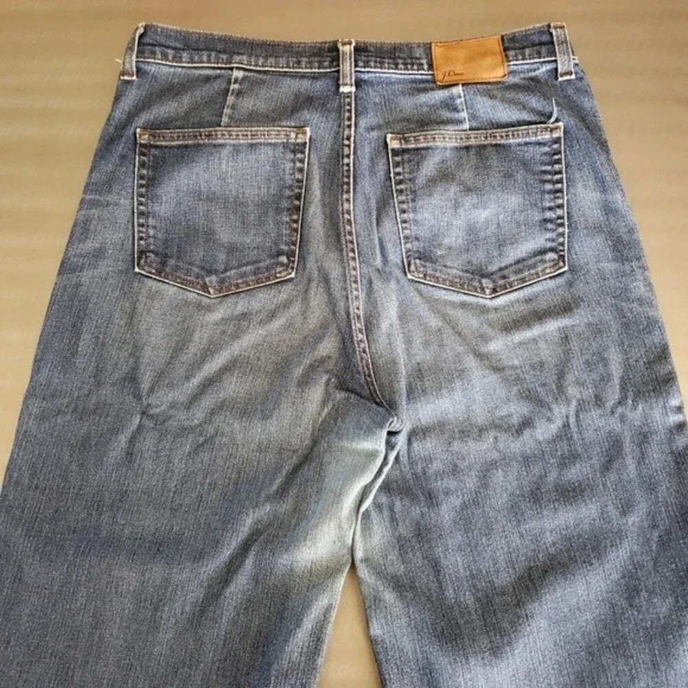 J. Crew Rayner Wide Leg High Rise Medium Wash Crop Denim Jeans sz. 32